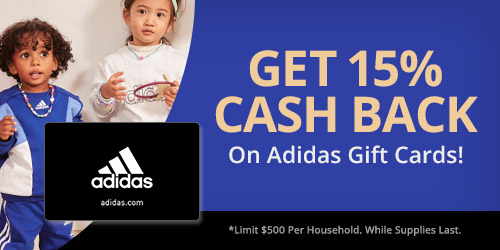 Buy adidas Gift Cards Receive up to 5.00 Cash Back